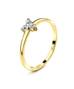 Gold Plated CZ Silver Rings NSR-2926-GP